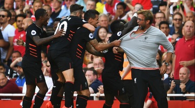 Premier League: Arsenal-Liverpool 3-4, le immagini del primo big match della stagione