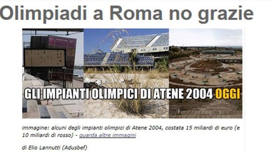 Olimpiadi, blog Grillo: «No grazie»