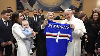 Serie A, la Sampdoria dal Papa. Ferrero: «Onore e privilegio»