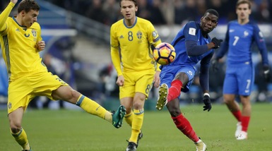 Francia-Svezia 2-1: Pogba-gol, Evra in campo 90'