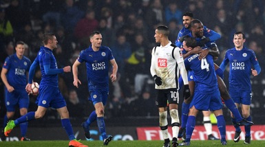 FA Cup: Derby County-Leicester 2-2, Ranieri al replay