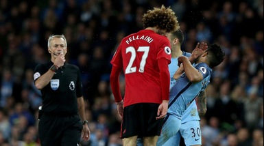 City-United 0-0, Fellaini: testata ad Aguero e rosso diretto