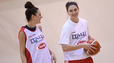 L'allenamento dell'Italia femminile