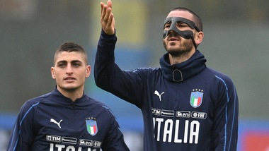 Italia, Bonucci prova la maschera in vista della Svezia