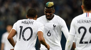Francia, tris alla Russia: Pogba e Mbappé show