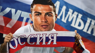 Cristiano Ronaldo, l'ironia dei tifosi russi
