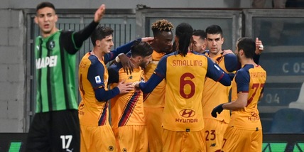 Sassuolo-Roma 2-2: Abraham sblocca, Cristante salva Mourinho nel recupero