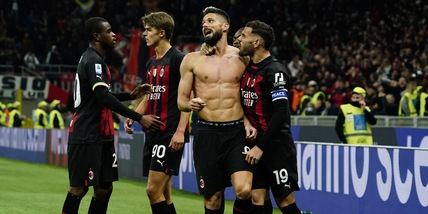 Milan, per Giroud, gol, rosso e lacrime: "Sono un bambino nella testa"