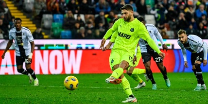 Berardi regala spettacolo, doppietta contro l'Udinese: il Sassuolo rimonta e fa 2-2