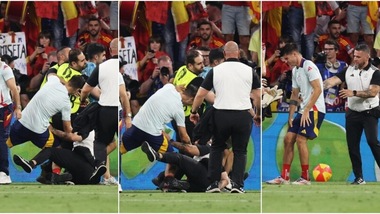 Morata e la scivolata dello steward: incredibile dopo Spagna-Francia