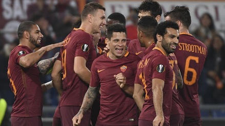 Europa League, Roma-Viktoria Plzen 4-1: Tripletta Dzeko. Perotti, che rabona!