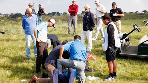 Golf, Zanotti colpito alla testa: paura al KLMOpen