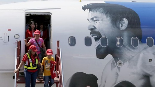 FOTO  Boxe, il "sobrio" aereo dedicato a Pacquiao per il match del secolo