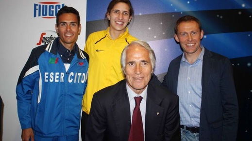 FOTO Malagò presenta il Golden Gala con Trost, Meucci e Baldini