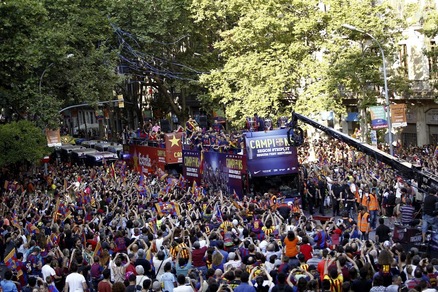 Barcellona, che parata per il triplete!