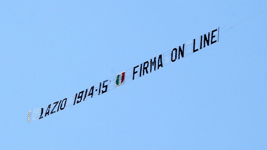Lazio, l'aerostriscione per lo scudetto del 1914/15
