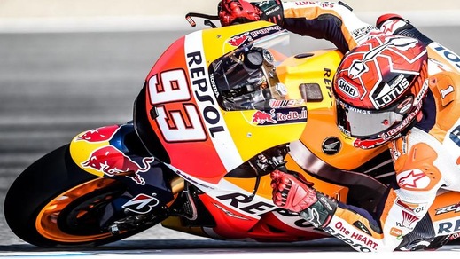 MotoGp: Marquez primo nelle libere. Rossi cade, poi è quarto