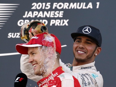 Hamilton domina, Vettel terzo. Che festa sul podio!