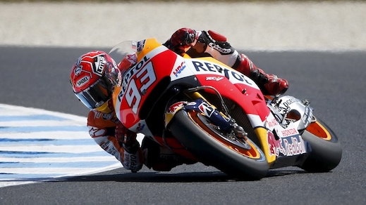 MotoGp Australia, Marquez primo nel warm up