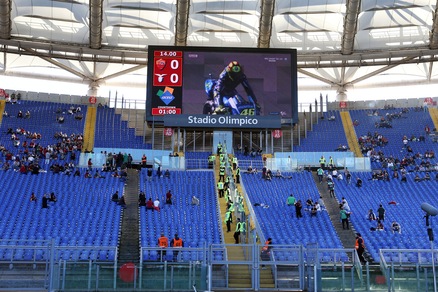 Roma-Lazio, c'è Valentino Rossi all'Olimpico