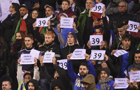 Belgio-Italia: lo stadio Re Baldovino commosso per la strage dell'Heysel