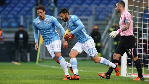 Lazio-Palermo 1-1, Candreva su rigore risponde a Goldaniga