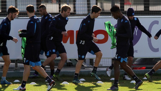 Europa League, il Napoli si allena prima della partenza per Bruges