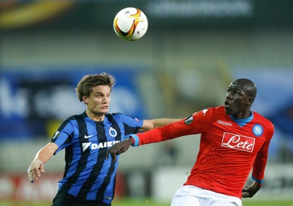 Europa League, Bruges-Napoli 0-1: Chiriches sblocca il match