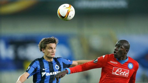 Europa League, Bruges-Napoli 0-1: Chiriches sblocca il match