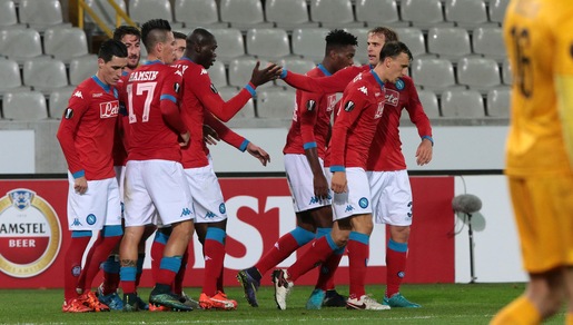 Europa League, Bruges-Napoli 0-1: Chiriches firma la quinta vittoria