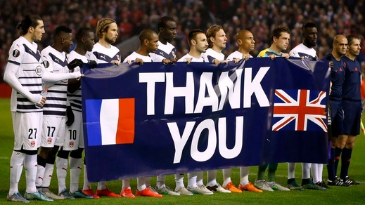 Attentati Parigi, i giocatori del Bordeaux: thank you agli inglesi