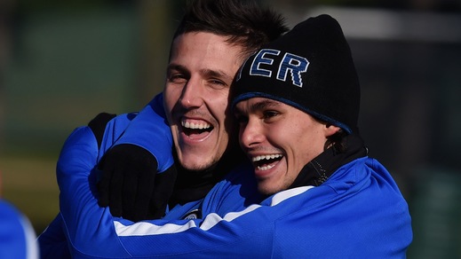 Inter, i nerazzurri si divertono in allenamento prima del Napoli