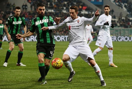 Serie A, Sassuolo-Fiorentina 1-1: Borja Valero, poi Floccari