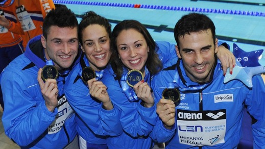 Nuoto, Europei vasca corta, primi gli azzurri della staffetta 4X50 sl mista