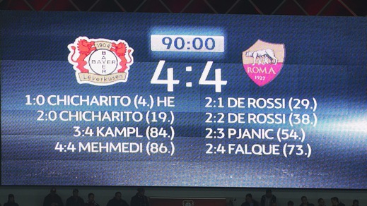 Calcio, Bayer Leverkusen-Roma candidata come gara dell'anno