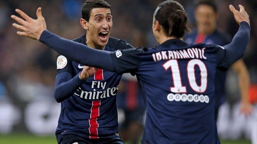 LIigue 1: Ibrahimovic-Di Maria show e il Psg vince anche contro il Marsiglia