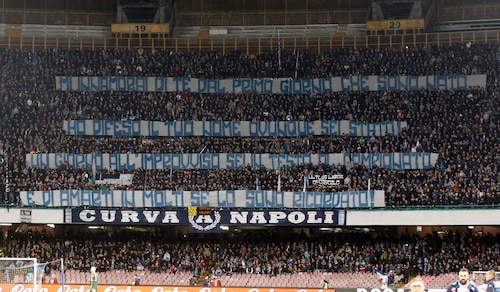 Napoli-Milan, "Un giorno all'improvviso" in curva al San Paolo