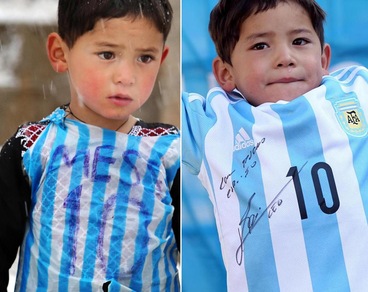 Murtaza riceve la maglietta firmata da Messi: che felicità!