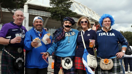 Sei Nazioni, Italia-Scozia: lo spettacolo dei tifosi
