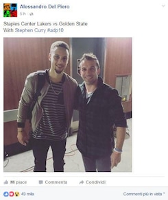 Del Piero e Curry, incontro tra campioni