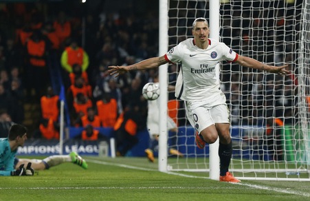 Champions League, Chelsea-Psg 1-2: super Ibrahimovic, Blanc ai quarti