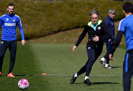 Inter, Mancini show in allenamento!