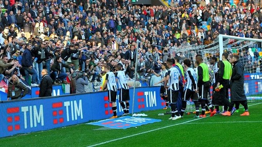 Udinese, squadra contestata alla fine della partita