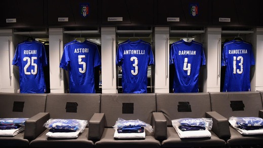 Italia-Spagna, lo spogliatoio degli azzurri