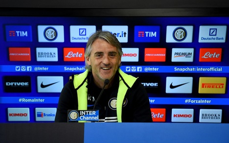 Inter, Mancini: «Derby? Spero che la Roma perda punti»