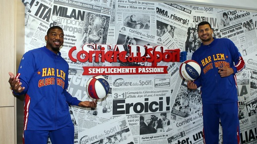 Gli Harlem Globetrotters al CorrieredelloSport.it: che numeri in redazione