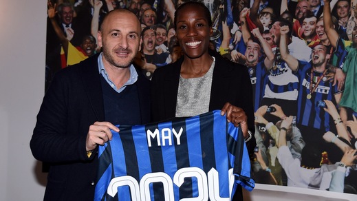 Fiona May visita l'Inter, anche i nerazzurri per Roma 2024