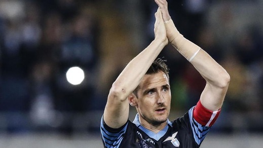 Lazio, l'Olimpico saluta Klose: «Danke Miro»