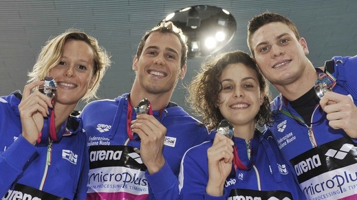 Europei nuoto: argento per l'Italia nella staffetta 4x100 mista