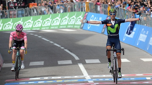 Giro d'Italia, 16ª tappa: Valverde trionfa, Nibali crolla